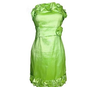 Junior’s Romeo and Juliet Couture Lime Green Cocktail Mini Dress Size L